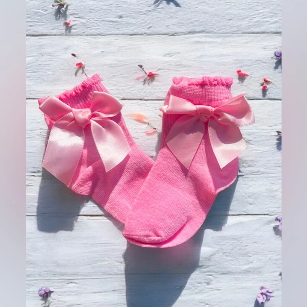 Pink Kids Socks with Bow